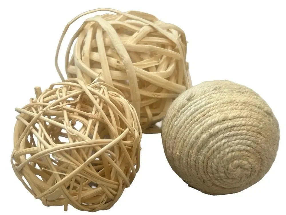 Wicker Rattan Decorative Balls 15 Piece Set